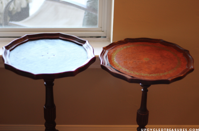 Have plant stands that aren't in the best shape? Check out these detailed updated DIY stenciled plant stands! UpcycledTreasures.com