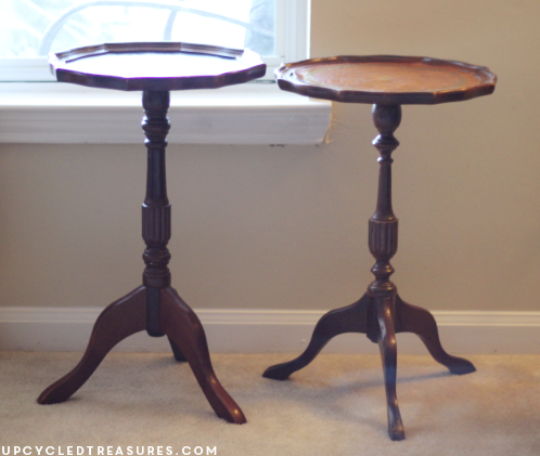 Have plant stands that aren't in the best shape? Check out these detailed updated DIY stenciled plant stands! UpcycledTreasures.com