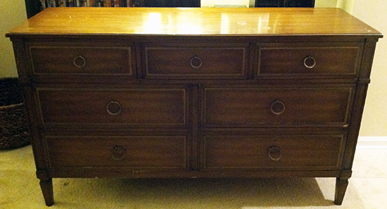 Have a mid-century feel to your decor but not the right furniture? Check out this DIY Mid-Century Dresser Makeover! UpcycledTreasures.com