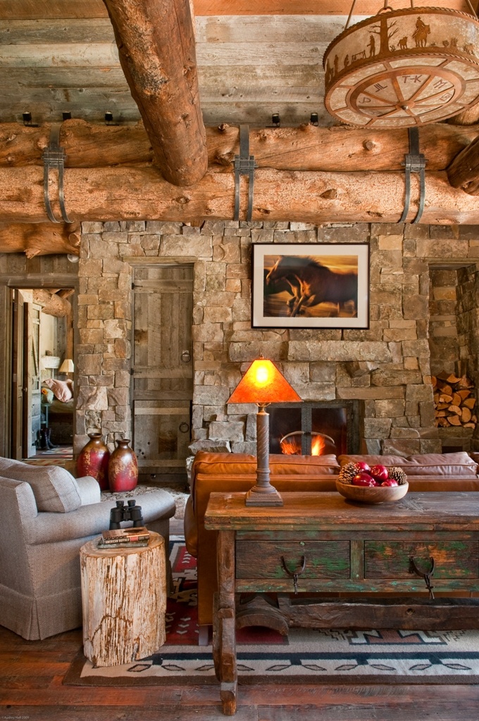 Cozy Log Cabin Design via Dan Joseph Architects