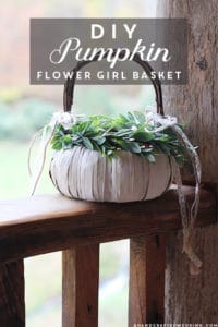 LOVE this idea for a fall wedding! Paint a pumpkin basket white, add twine and ribbon and use it for a flower girl basket. MountainModernLife.com
