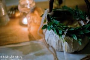LOVE this idea for a fall wedding! Paint a pumpkin basket white, add twine and ribbon and use it for a flower girl basket. MountainModernLife.com