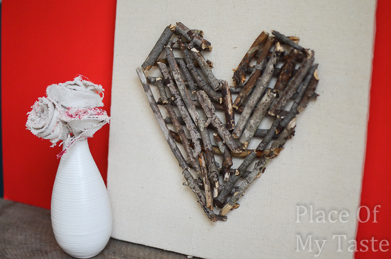 20 Last Minute Valentine Craft Ideas | Stick Heart Wall Art | Place of My Taste