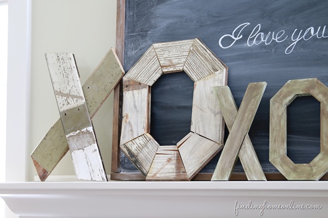 20 Valentine Craft Ideas that you can do last minute | Rustic Wood Valentine Letters | Finding Home Online