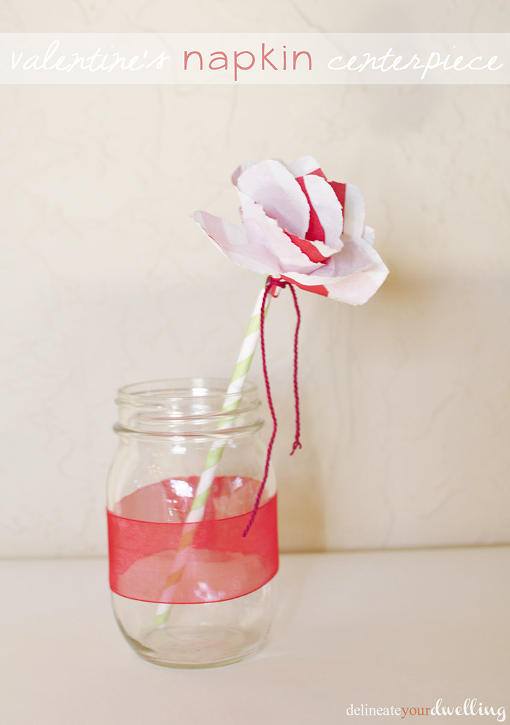 20 Valentine Craft Ideas that you can do last minute | Valentine Napkin Flower Centerpiece | Delineate Your Dwelling