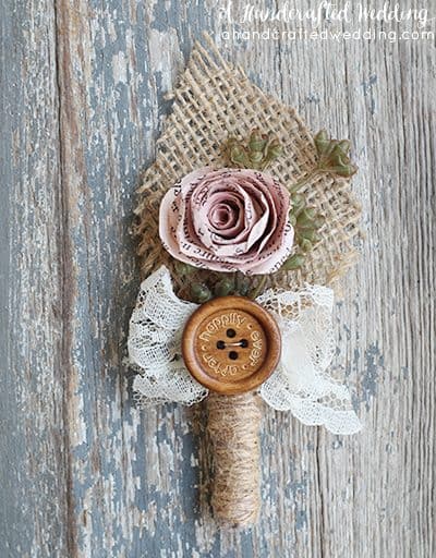 Planning a rustic, vintage, or woodland inspired wedding? Take a look at these 25 Rustic Boutonniere Ideas.