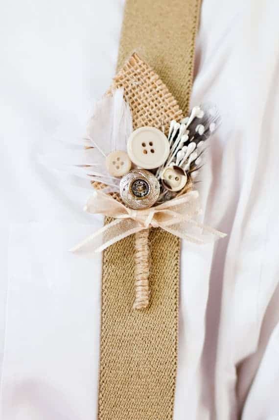 Planning a rustic, vintage, or woodland inspired wedding? Take a look at these 25 Rustic Boutonniere Ideas.