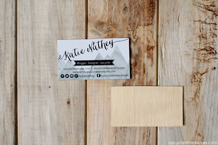 Looking for new business cards? Check out how to make upcycled DIY business cards with contact paper and recycled boxes! upcycledtreasures.com