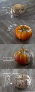 Create these adorable DIY fabric tape pumpkins by wrapping faux pumpkins with fabric tape! MountainModernLife.com