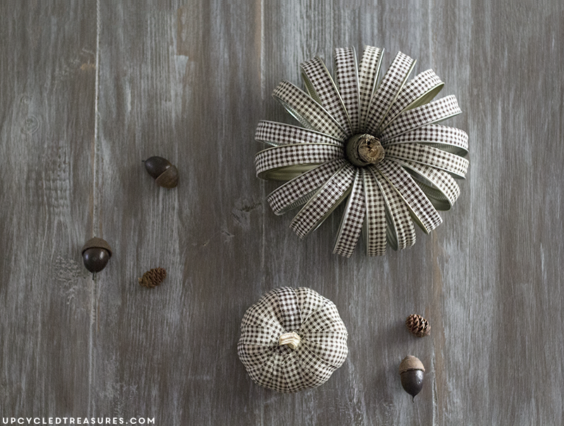 rustic-fall-decor-mason-jar-canning-pumpkin-and-fabric-tape-pumpkins-upcycledtreasures