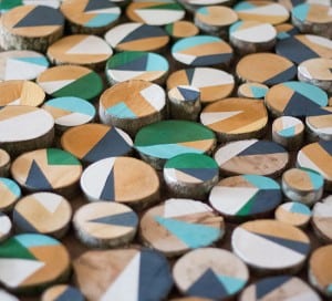 modern rustic painted wood slices for diy wall art mountainmodernlife.com