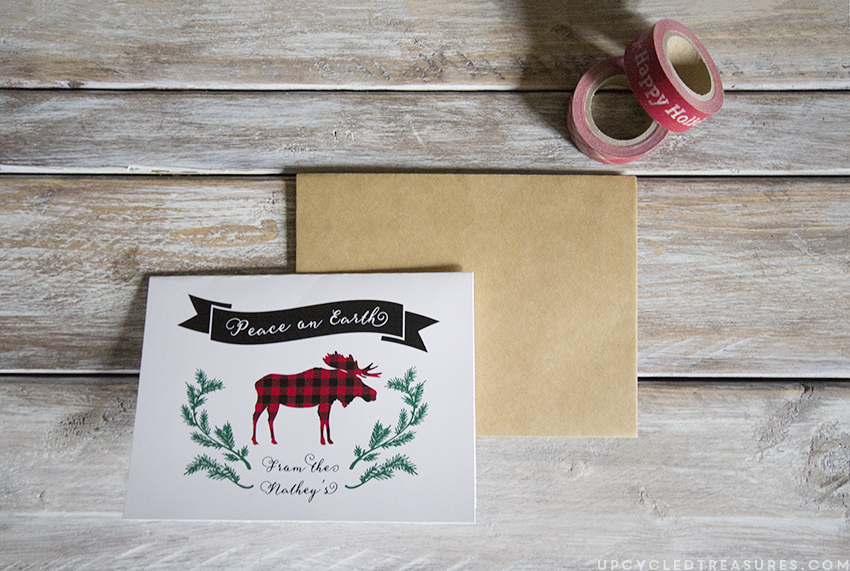 peace-on-earth-printable-cards-with-plaid-woodland-animals-upcycledtreasures