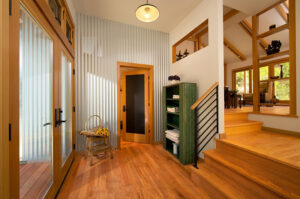 Modern Rustic Interior Design with Corrugated Metal Wall | Barnlight Electric