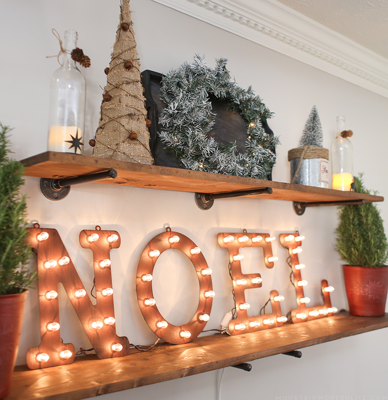 Come see how we created a cozy vibe for the holidays with our dining room Christmas decor! MountainModernLife.com