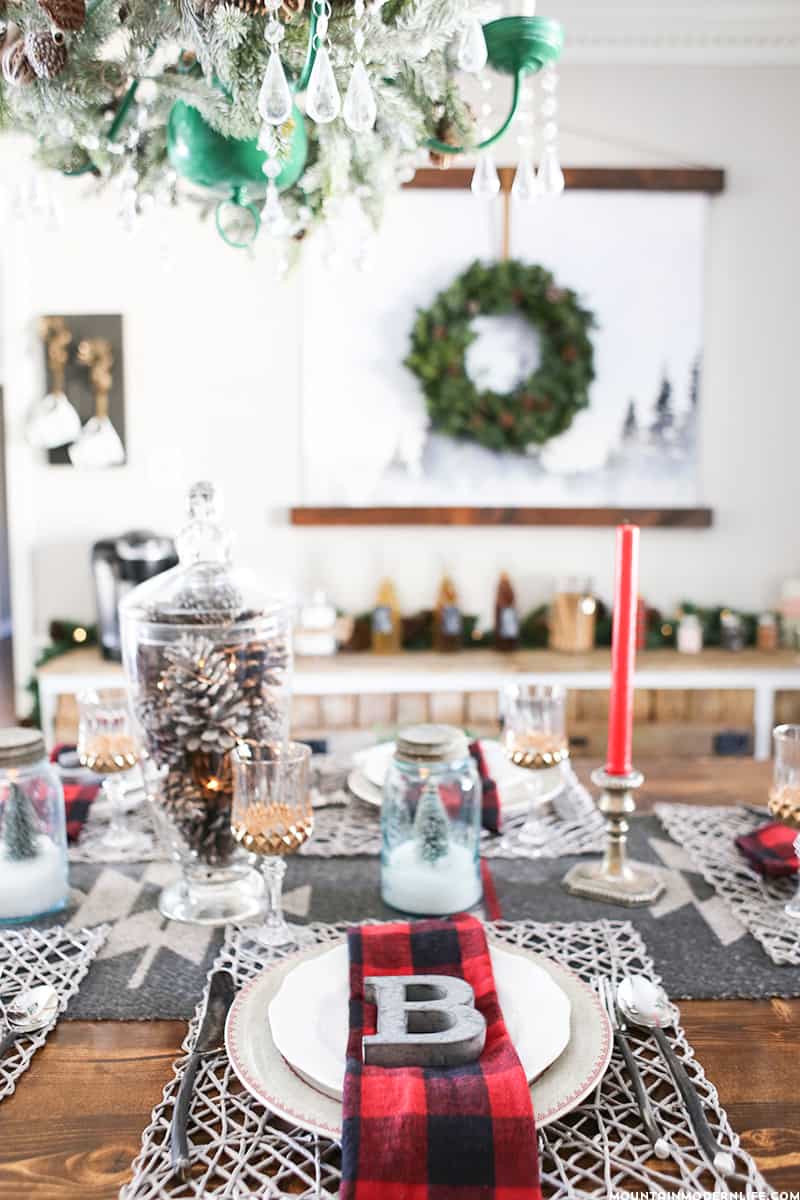 Rustic Cabin-Inspired Christmas Table Decor | MountainModernLife.com