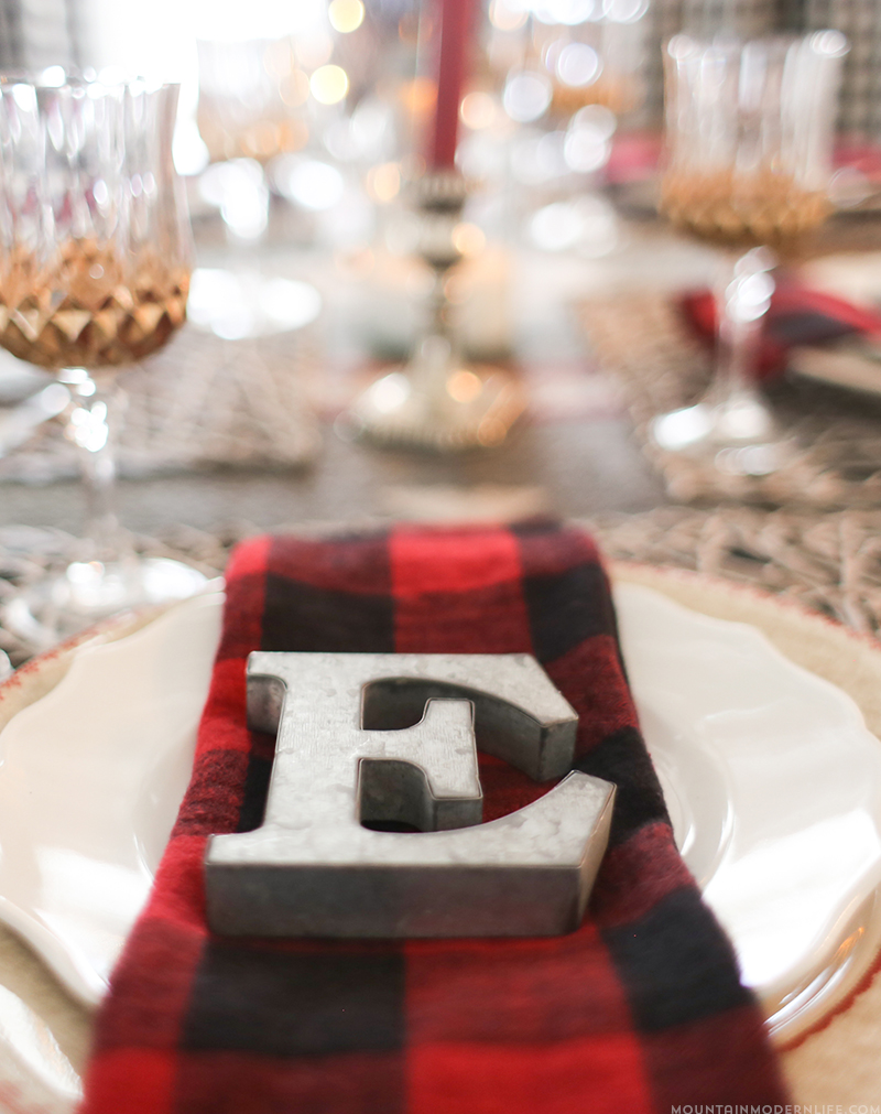 Come see how old and new are combined to create this cozy, cabin inspired Christmas tablescape. MountainModernLife.com