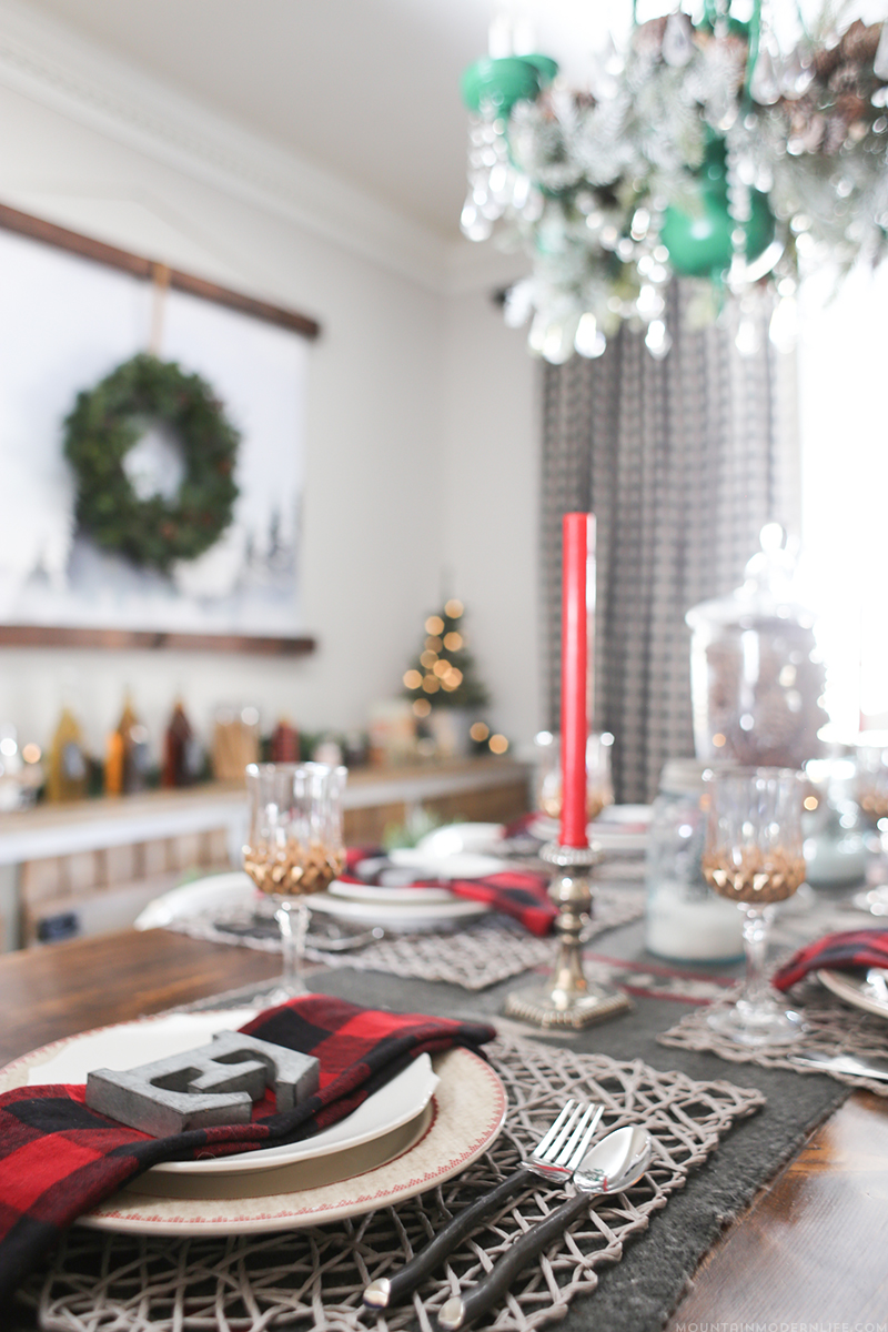 Come see how old and new are combined to create this cozy, cabin inspired Christmas tablescape. MountainModernLife.com