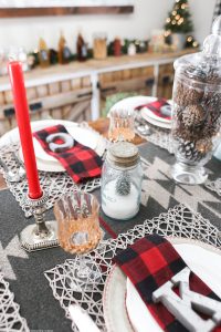 Christmas Tablescape with DIY Gilded Glasses | MountainModernLife.com