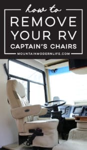 See how easy it is to remove the captain chair from your RV so that you can replace it or move it temporarily for updates | MountainModernLife.com