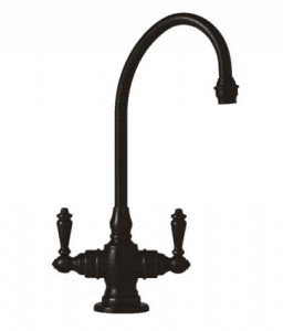 Black-Kitchen-Faucet-Designs-Waterstone-Hampton-Suite-Bar-Faucet-with-Double-Level-Handles