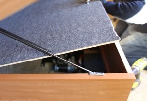 bed frame with slide mechanism in RV
