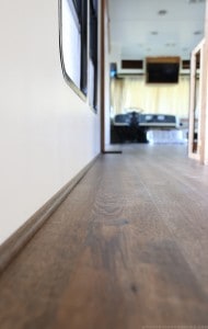 Picture of trim connecting wall to floor. MountainModernLife.com