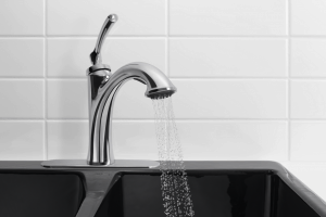 kohler-chrome-kitchen-faucet-with-black-sink