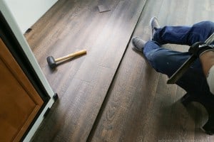 installing Nucore vinyl plank flooring in RV slide out