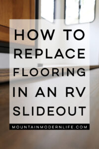 RV slide out flooring tips