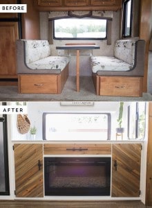 Replacing RV Dinette Booth with a Rustic Modern Media Cabinet | MountainModernLife.com