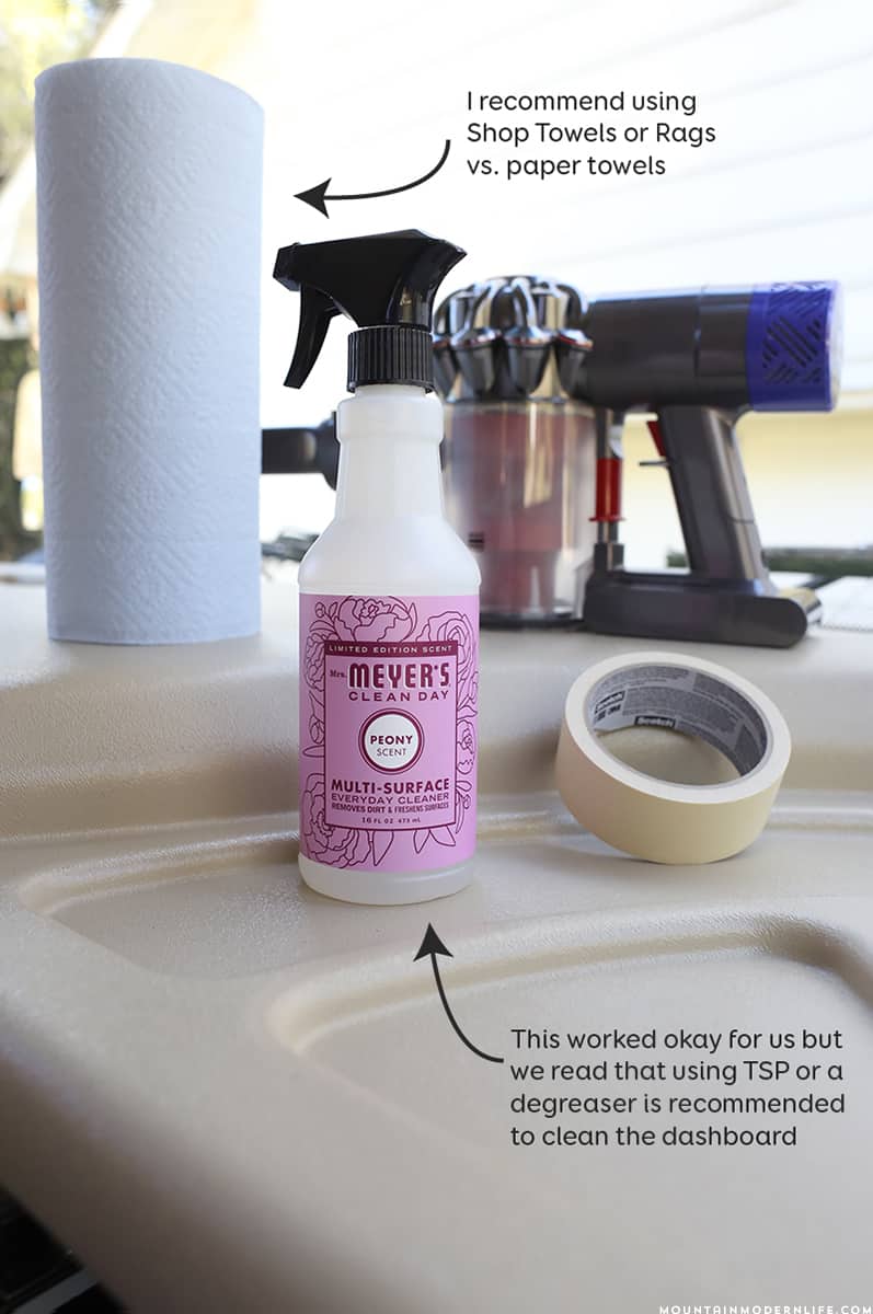 Thinking about painting the dash of your motorhome or vehicle? Come see how easy it is to update your RV dashboard! | MountainModernLife.com