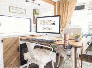Come see how an outdated RV was transformed into a Mountain Modern Motorhome! #RVremodel #RVrenovation #camperremodel #camperrenovation #campermakeover #RVmakeover #mountainmodernlife #rusticmodern #mountainmodern #tinyhome #beforeafter