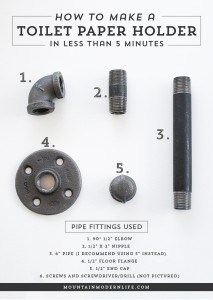 Looking to add character to your bathroom? See how you can make this rustic toilet paper holder in less than 5 minutes! MountainModernLife.com