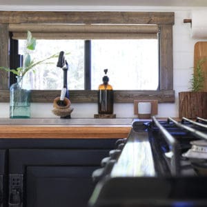 Black and white RV Kitchen renovation