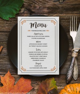 Planning to host Thanksgiving dinner for friends and family this year? Download and customize this FREE Printable Thanksgiving Menu!
