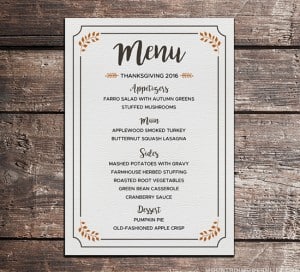 FREE Printable Thanksgiving Menu | MountainModernLife.com