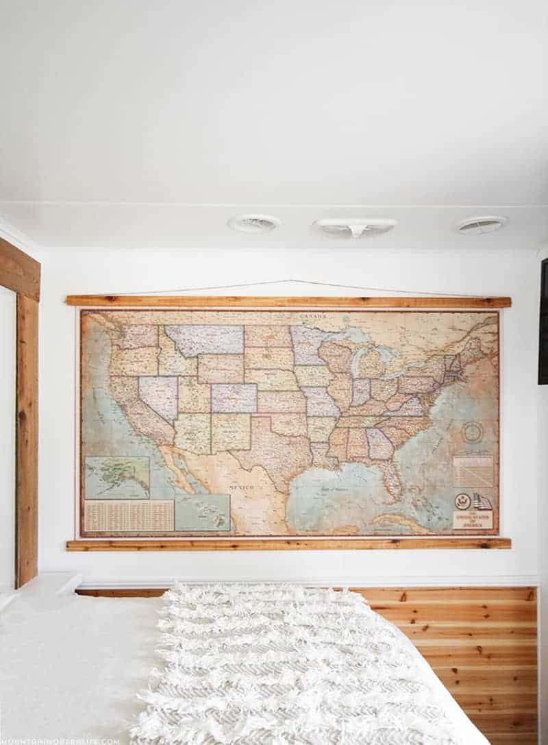 Vintage Style Push Pin Map in RV - 10 Favorite Posts of 2016 | MountainModernLife.com