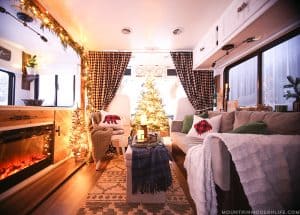 RV Christmas Home Tour - Come see how we decorated our tiny home on wheels for the holidays! MountainModernLife.com