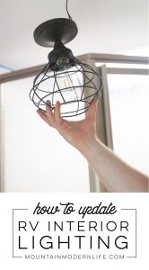 Want to replace those old light fixtures in your motorhome with updated RV interior lighting? It's a lot easier than you think! MountainModernLife.com