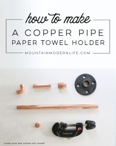 Rustic Modern DIY Paper Towel Holder using Copper Pipe Fittings | MountainModernLife.com