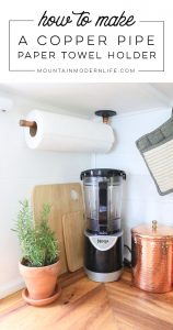 Rustic Modern DIY Paper Towel Holder using Copper Pipe Fittings | MountainModernLife.com