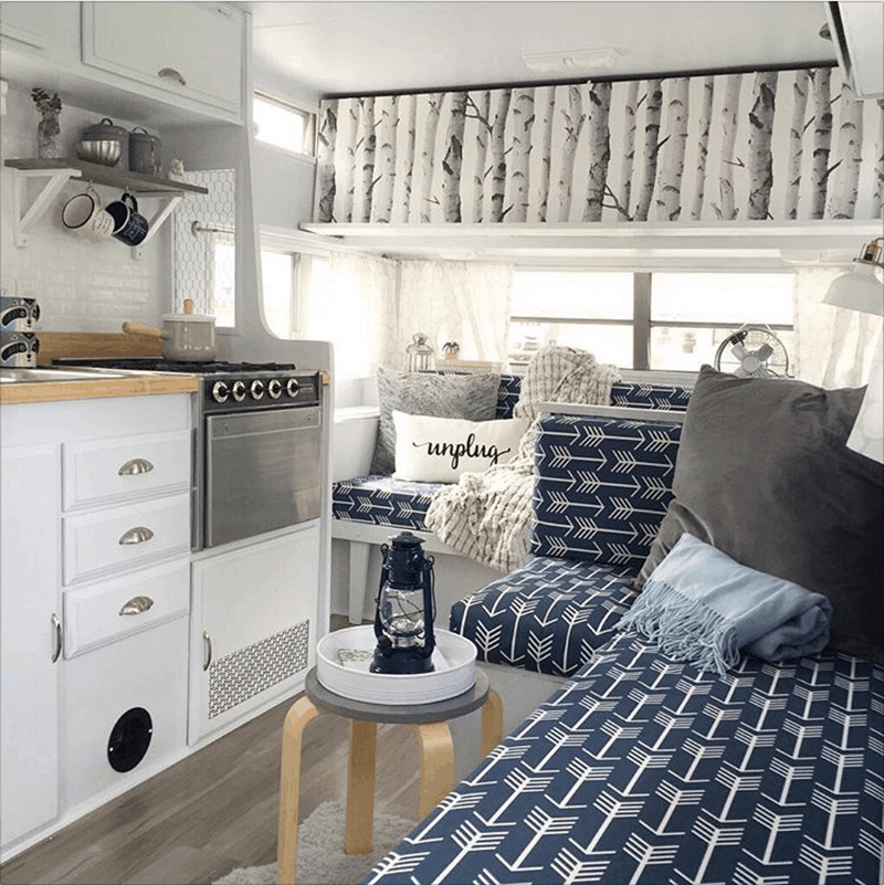 If white paint, various wood tones, and lots of texture is your thing, you'll love these rustic camper remodels! Photo Source: myrtlesmakeoveryyc