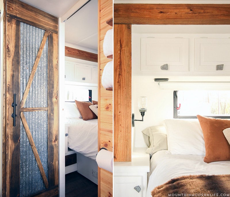 If white paint, various wood tones, and lots of texture is your thing, you'll love these rustic camper remodels! Photo Source: MountainModernLife