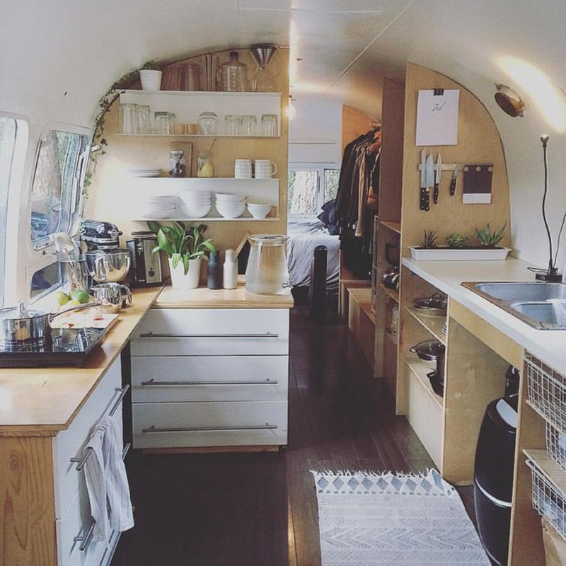If white paint, various wood tones, and lots of texture is your thing, you'll love these rustic camper remodels! Photo Source: Thrive in Life