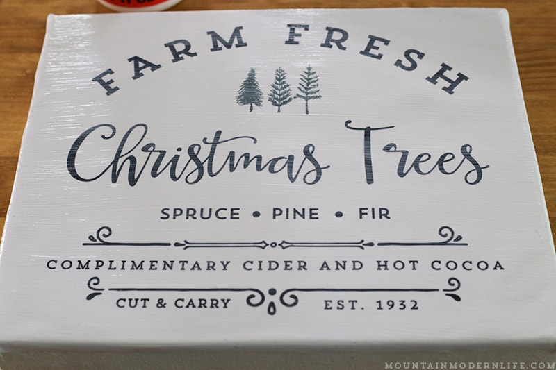 See how easy it is to make Holiday signs from printables with this image transfer method! Perfect for decorating your own home or to give away as gifts. MountainModernLife.com