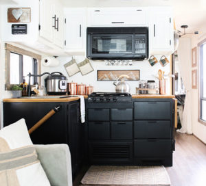 Looking for ways to maximize the space in your RV? Here are some tips for Organizing a Tiny Kitchen! MountainModernLife.com
