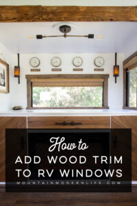 RV windows with wood trim