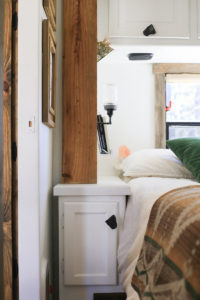 Renovated RV bedroom