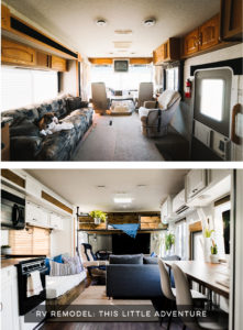 Camper Design Vibes: Modern Meets Rustic in this Creative RV Renovation from This Little Adventure! Featured on MountainModernLife.com