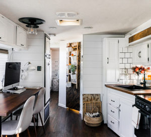 Camper Design Vibes: Modern Meets Rustic in this Creative RV Renovation from This Little Adventure! Featured on MountainModernLife.com